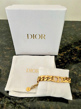 Dior Gold-Tone CD Chain Bracelet